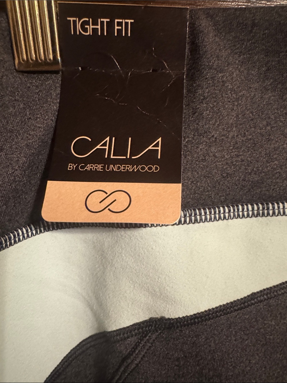CALIA by Carrie Underwood Gray & Light Blue Colorblock Leggings - Picture 2 of 6